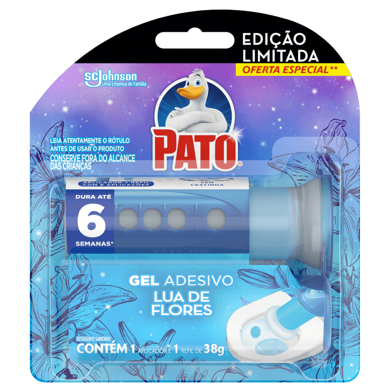 Kit-Gel-Adesivo-Sanitario---Aplicador-Lua-de-Flores-Pato-Cartela-38g-Oferta-Especial-Edicao-Limitada