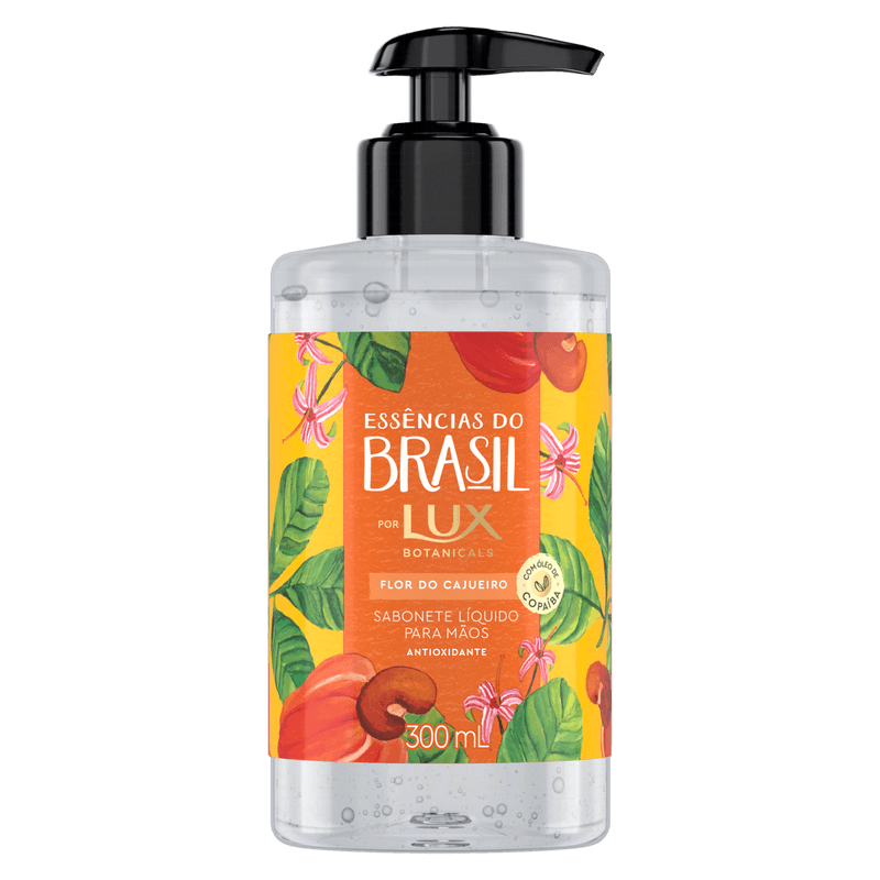 Sabonete-Liquido-para-as-Maos-Flor-do-Cajueiro-Lux-Botanicals-Essencias-do-Brasil-Frasco-300ml