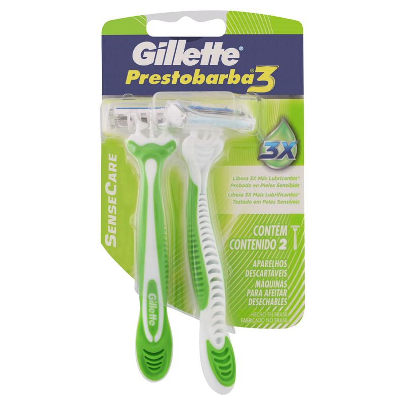 Aparelho-Descartavel-para-Barbear-Prestobarba3-SenseCare-Gillette-Cartela-2-Unidades
