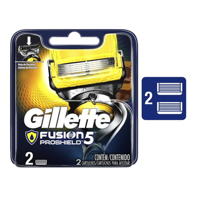 Kit-Carga-de-Aparelho-para-Barbear-Fusion-Proshield-Gillette-Cartela-2-Unidades