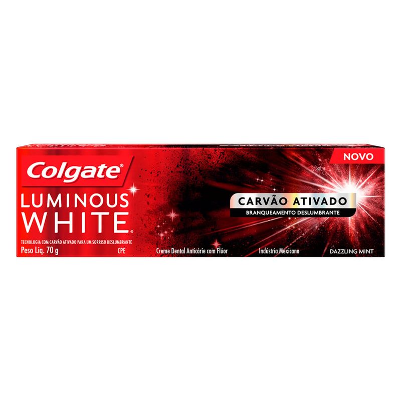 Creme-Dental-Carvao-Ativado-Dazzling-Mint-Luminous-White-Colgate70g