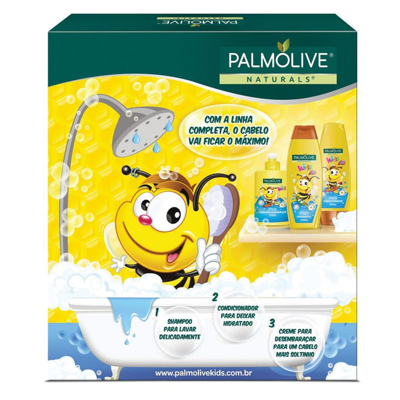 Kit-2-Shampoos---1-Condicionador-Camomila-Palmolive-Naturals-Kids-350ml-Cada