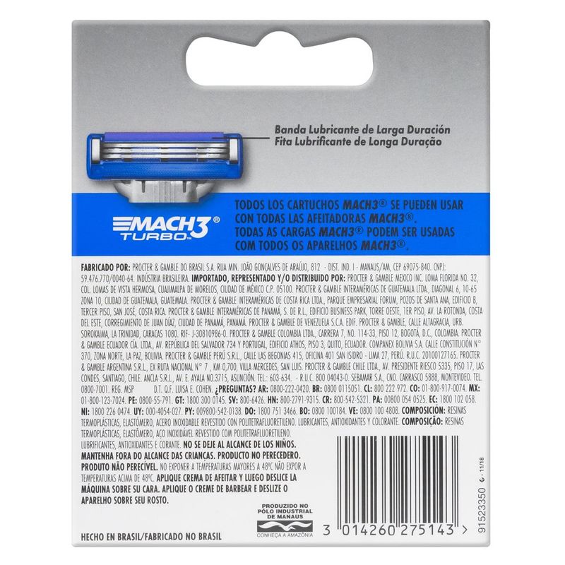 Kit-Carga-de-Aparelho-para-Barbear-Mach3-Turbo-Gillette-Cartela-2-Unidades