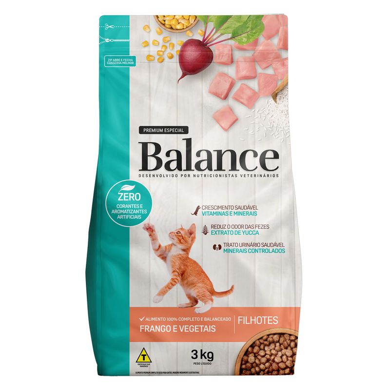Alimento-para-Gatos-Filhotes-Frango-e-Vegetais-Balance-Premium-Especial-Pouch-3kg