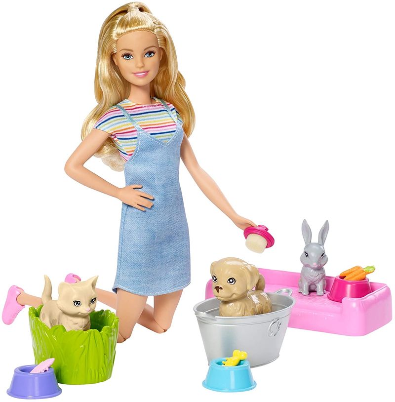 Boneca-Barbie-Banho-dos-Cachorrinhos-Mattel-Caixa-1-Unidade