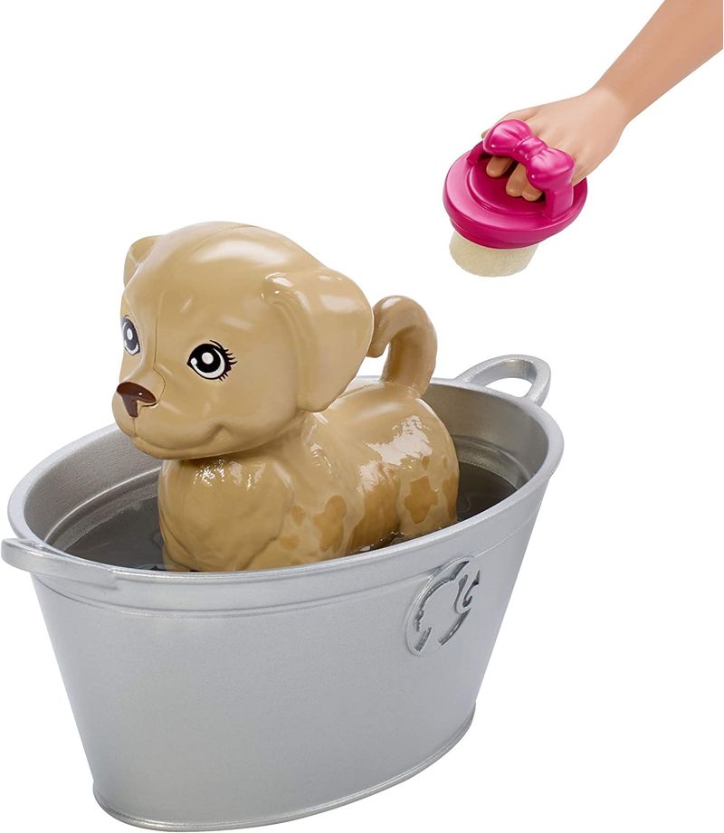 Boneca-Barbie-Banho-dos-Cachorrinhos-Mattel-Caixa-1-Unidade