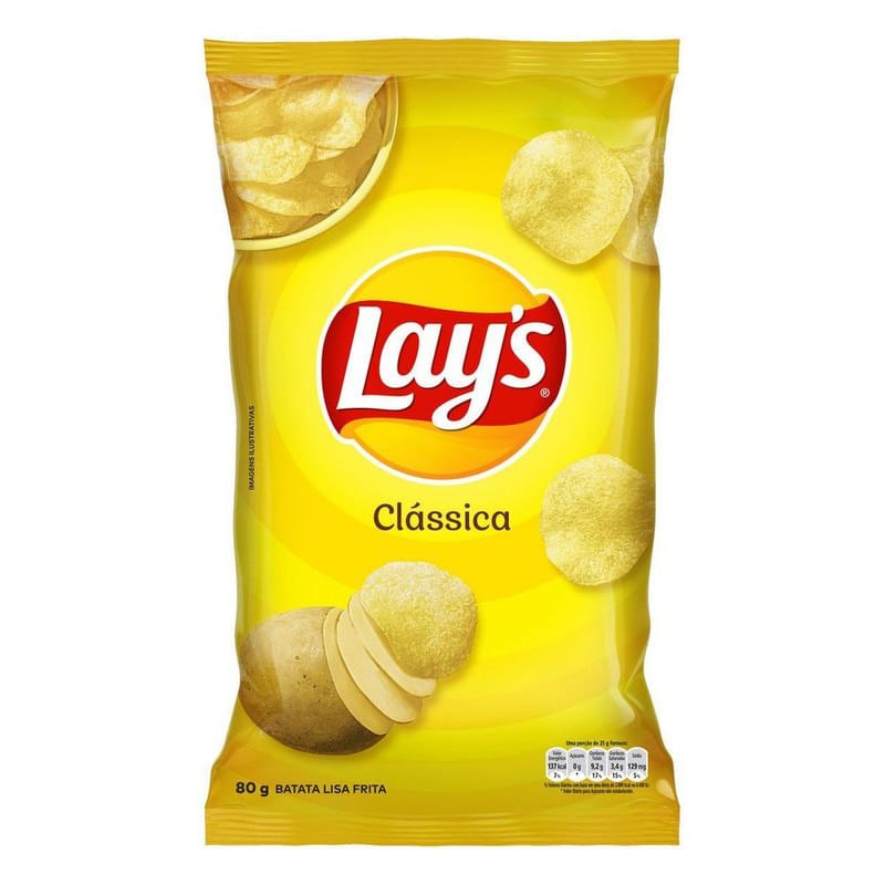 Batata-Frita-Lisa-Classica-Lays-Pacote-80G