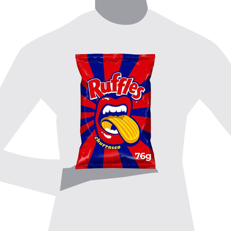 Batata-Frita-Ondulada-Churrasco-Elma-Chips-Ruffles-Pacote-76G