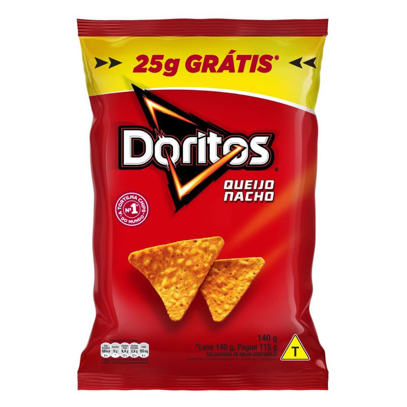 Salgadinho-De-Milho-DORITOS®-Queijo-Nacho-Pacote-140G