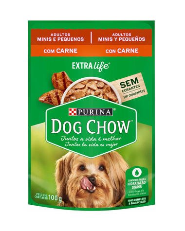 Alimento-para-Caes-Adultos-Carne-ao-Molho-Purina-Dog-Chow-Pacote-100g