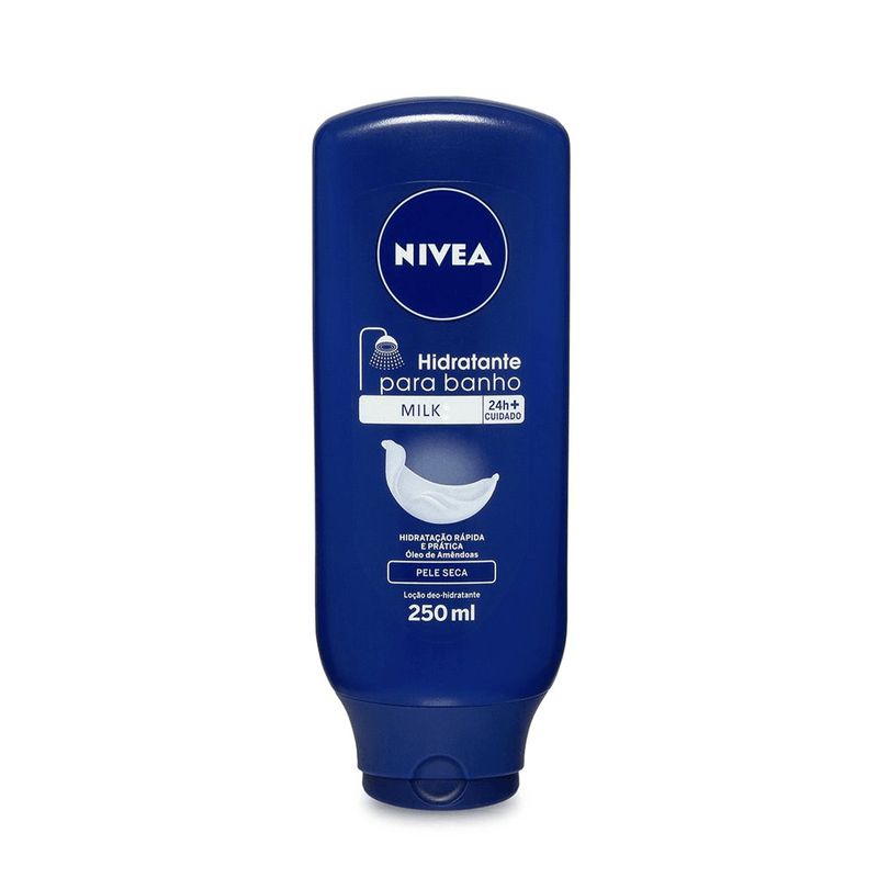 Locao-Deo-Hidratante-para-Banho-para-Pele-Seca-Milk-Nivea-Frasco-250ml