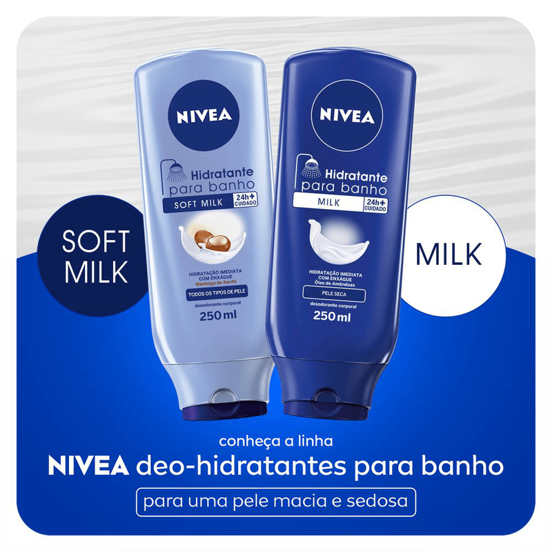 Locao-Deo-Hidratante-para-Banho-para-Pele-Seca-Milk-Nivea-Frasco-250ml