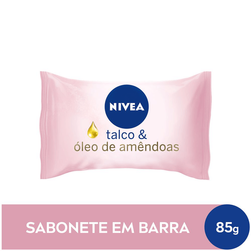 Sabonete-em-Barra-Hidratante-Talco---Oleo-de-Amendoas-Nivea-Caixa-85g