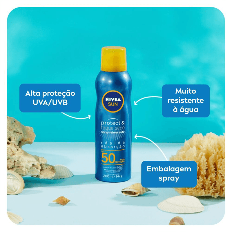 Protetor-Solar-Protect---Toque-Seco-Spray-FPS-50-Nivea-Sun-Frasco-200ml