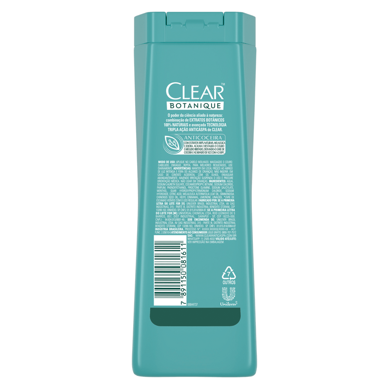 Shampoo-Anticaspa-Anticoceira-Clear-Fraco-200ml-Novo