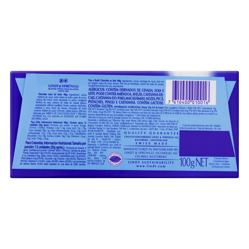 Chocolate-Suico-ao-Leite-Swiss-Classic-Barra-Lindt-100g