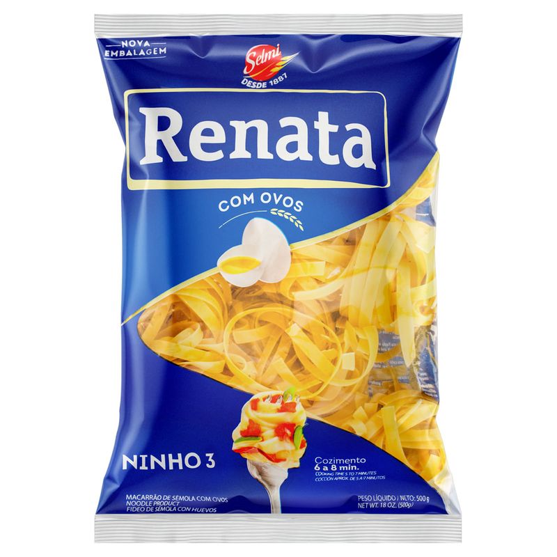 Macarrao-de-Semola-com-Ovos-Ninho-3-Renata-Pacote-500g