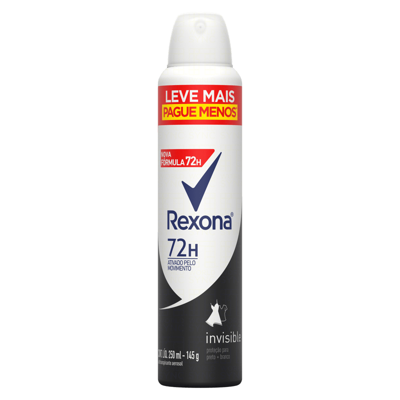Antitranspirante-Aerossol-Invisible-72h-Rexona-250ml-Leve-Mais-Pague-Menos