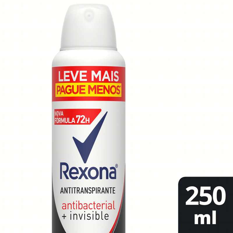 Antitranspirante-Aerossol-Antibacterial-e-Invisible-72h-Rexona-250ml-Leve-Mais-Pague-Menos