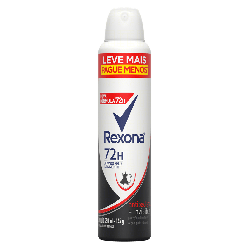 Antitranspirante-Aerossol-Antibacterial-e-Invisible-72h-Rexona-250ml-Leve-Mais-Pague-Menos