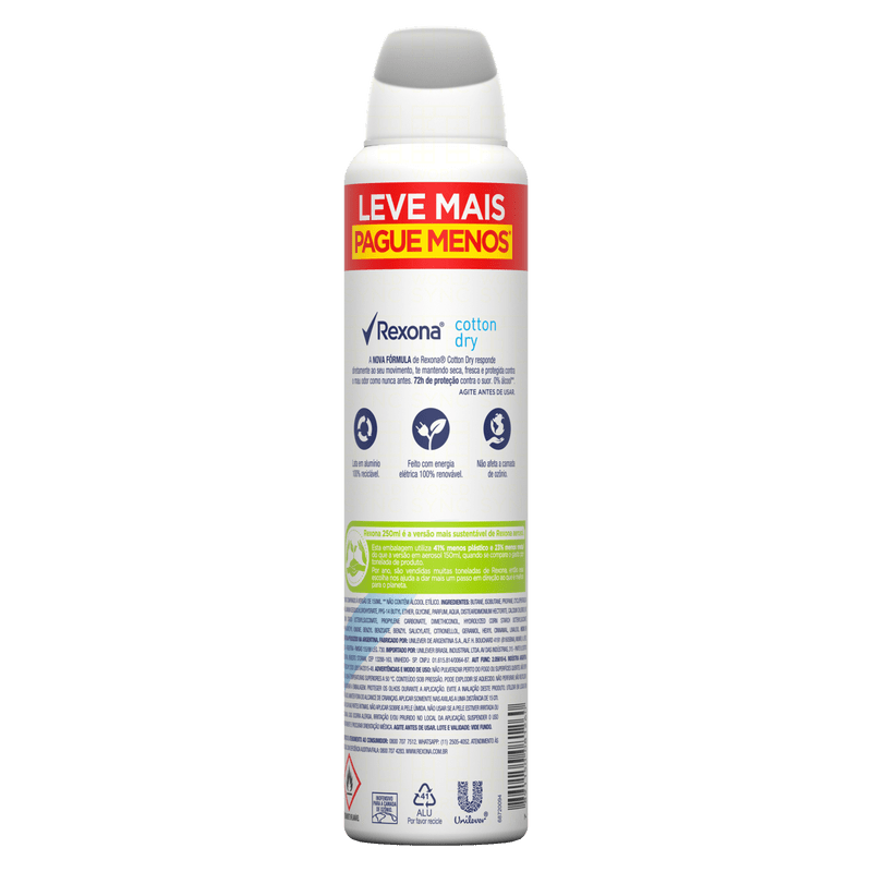 Antitranspirante-Aerossol-Cotton-Dry-72h-Rexona-250ml-Leve-Mais-Pague-Menos