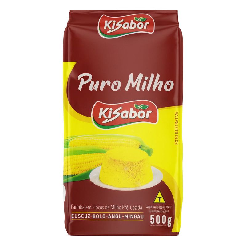Farinha-de-Milho-Flocos-Kisabor-Puro-Milho-Pacote-500g