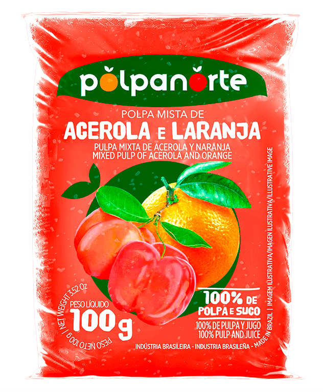 Polpa-de-Fruta-Acerola-e-Laranja-Polpanorte-Pacote-100g