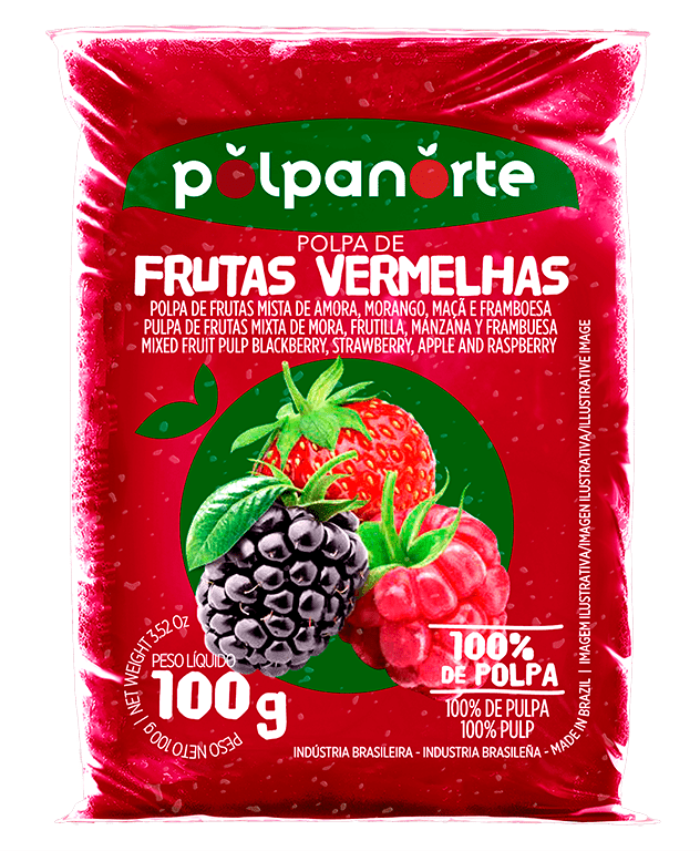 Polpa-de-Fruta-Frutas-Vermelhas-Polpanorte-Pacote-100g