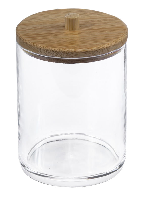 Pote-Redondo-de-Vidro-com-Tampa-de-Madeira-7cm-Casalab