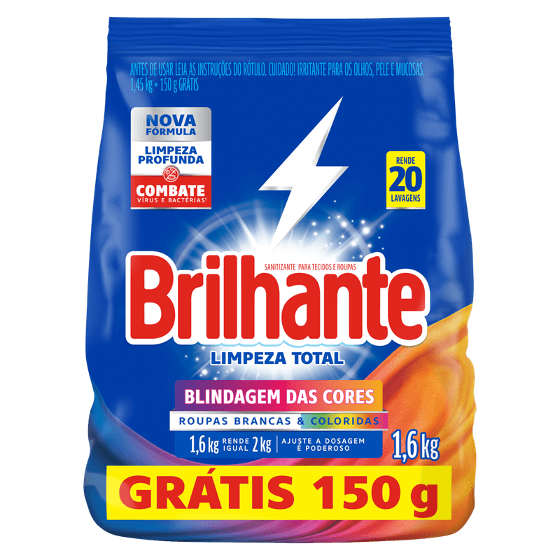 Lava-Roupas-em-Po-Roupas-Brancas-e-Coloridas-Limpeza-Total-Brilhante-Pacote-16kg-Gratis-150g