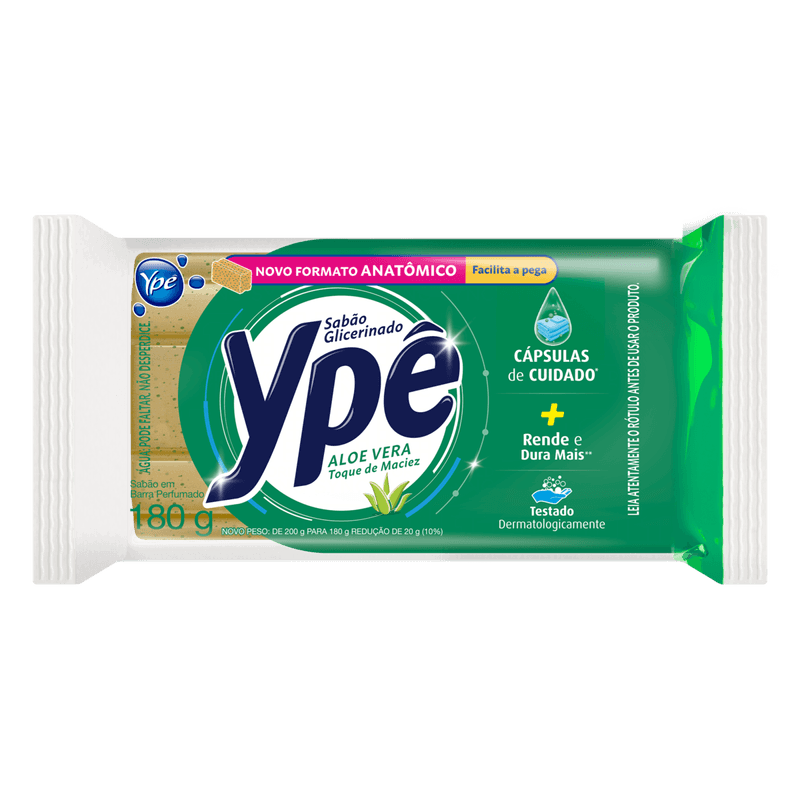 Sabao-em-Barra-Glicerinado-Perfumado-Aloe-Vera-com-Toque-de-Maciez-Ype-Pacote-180g