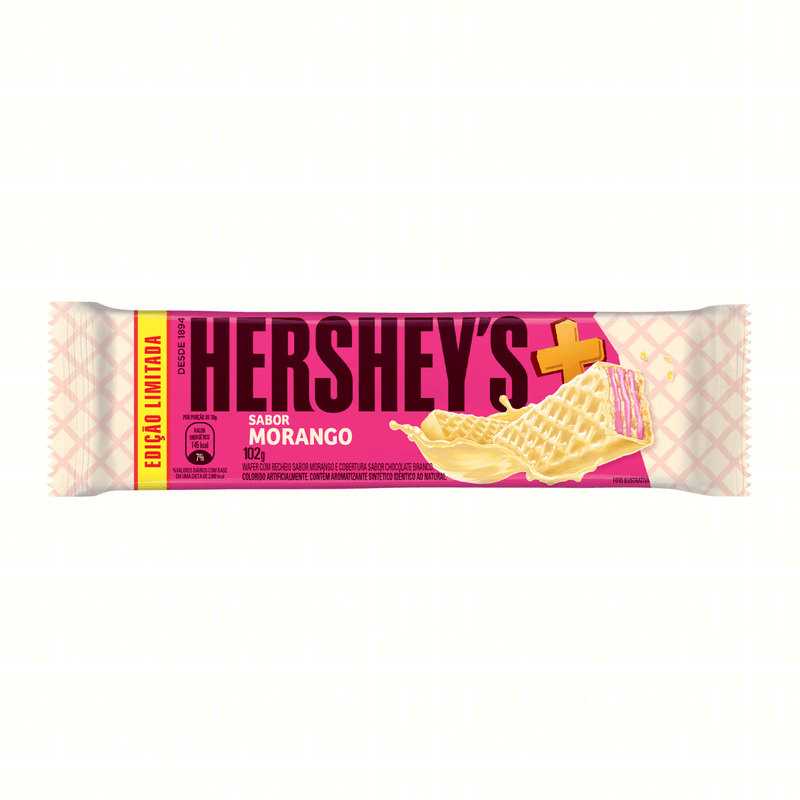 Wafer-com-Recheio-de-Morango-e-Cobertura-de-Chocolate-Branco-Hershey-s-102g-Edicao-Limitada