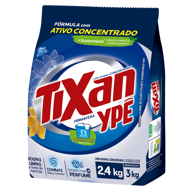 Lava-Roupas-com-Ativo-Concentrado-Primavera-Tixan-Ype-em-Po-Pacote-24kg