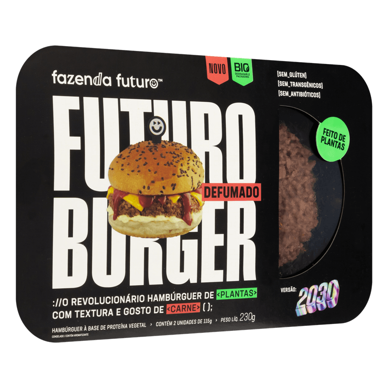 Hamburguer-Congelado-a-Base-de-Proteina-Vegetal-Defumado-Fazenda-Futuro-Bandeja-230g-2-Unidades-de-115g-Cada