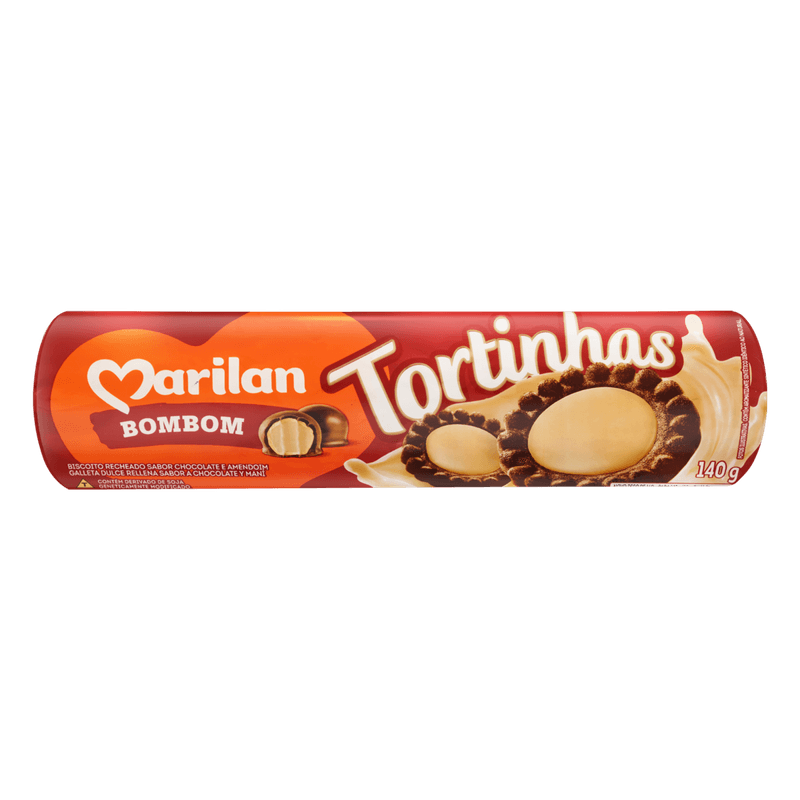 Biscoito-Recheio-Sabor-Bombom-Chocolate-e-Amendoim-Marilan-Tortinhas-Pacote-140g