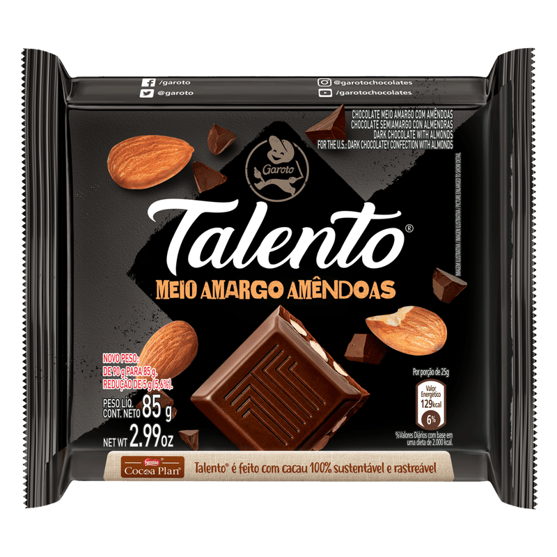 Chocolate-Sabor-Meio-Amargo-com-Amendoas-Garoto-Talento-Pacote-85g