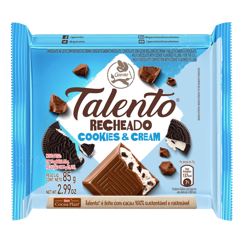 Chocolate-ao-Leite-Recheio-Cookies---Cream-Creme-e-Biscoito-de-Chocolate-Garoto-Talento-Pacote-85g