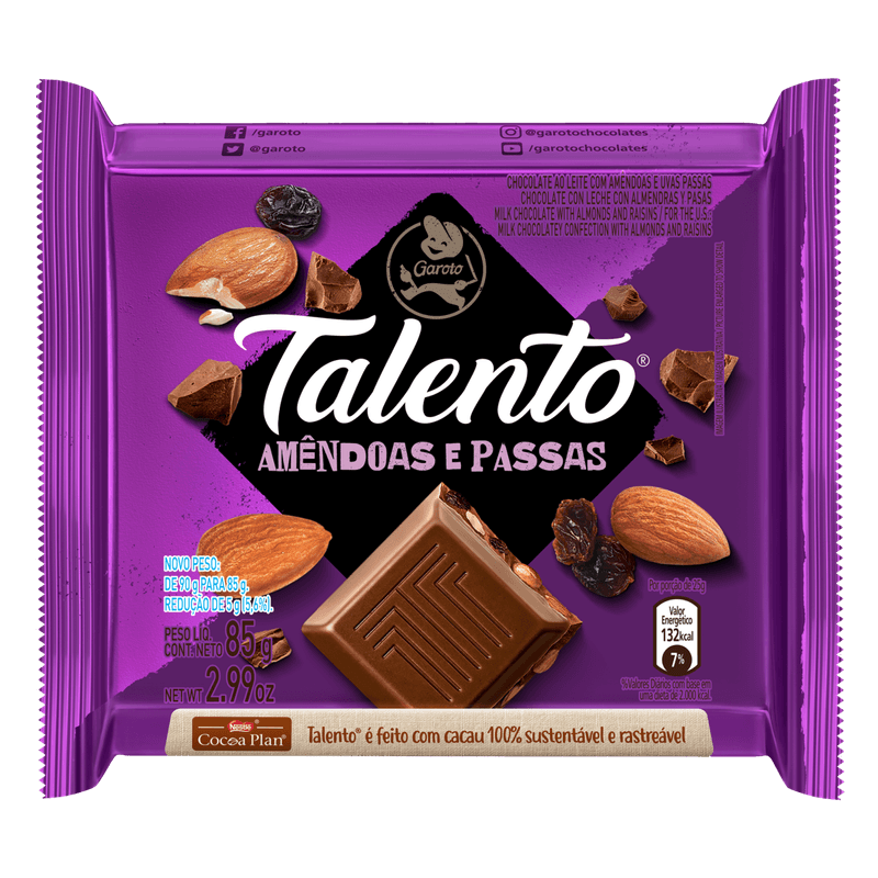 Chocolate-ao-Leite-com-Amendoas-e-Uvas-Passas-Garoto-Talento-Pacote-85g