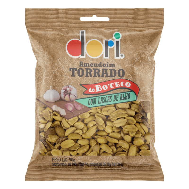 Amendoim-Torrado-com-Lascas-de-Alho-Dori-Pacote-90g