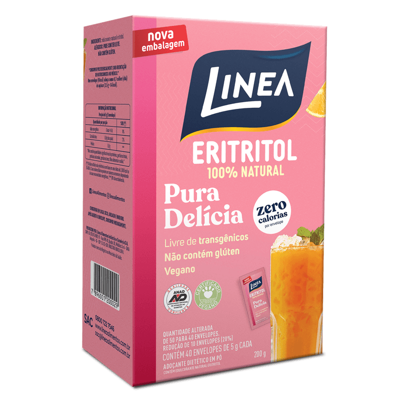 Adocante-Dietetico-em-Po-Eritritol-100--Natural-Linea-Caixa-200g-40-Unidades-de-5g-Cada