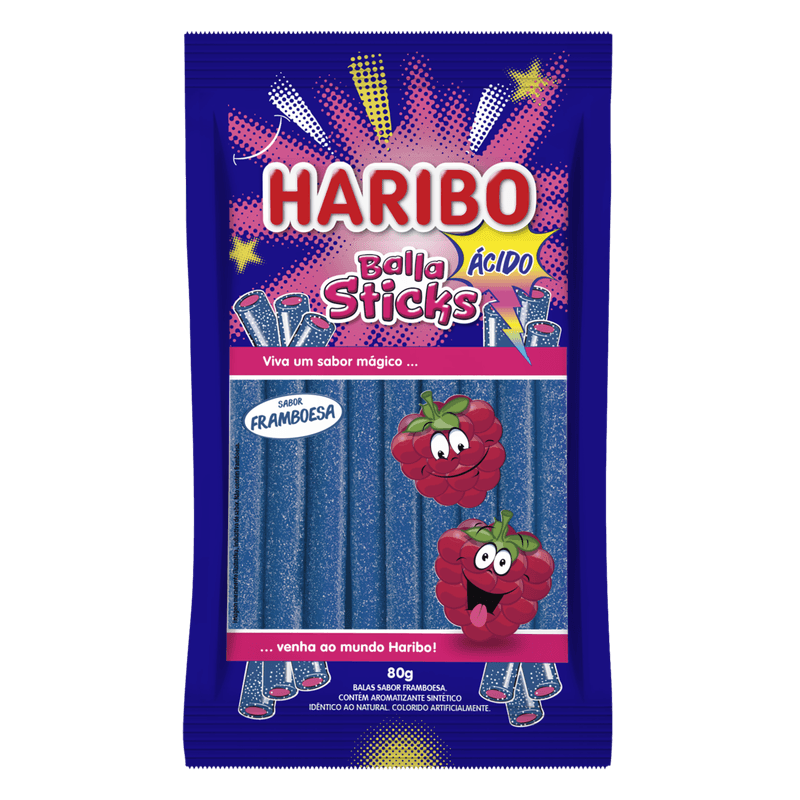 Bala-Sabor-Framboesa-Acida-Haribo-Pacote-80g