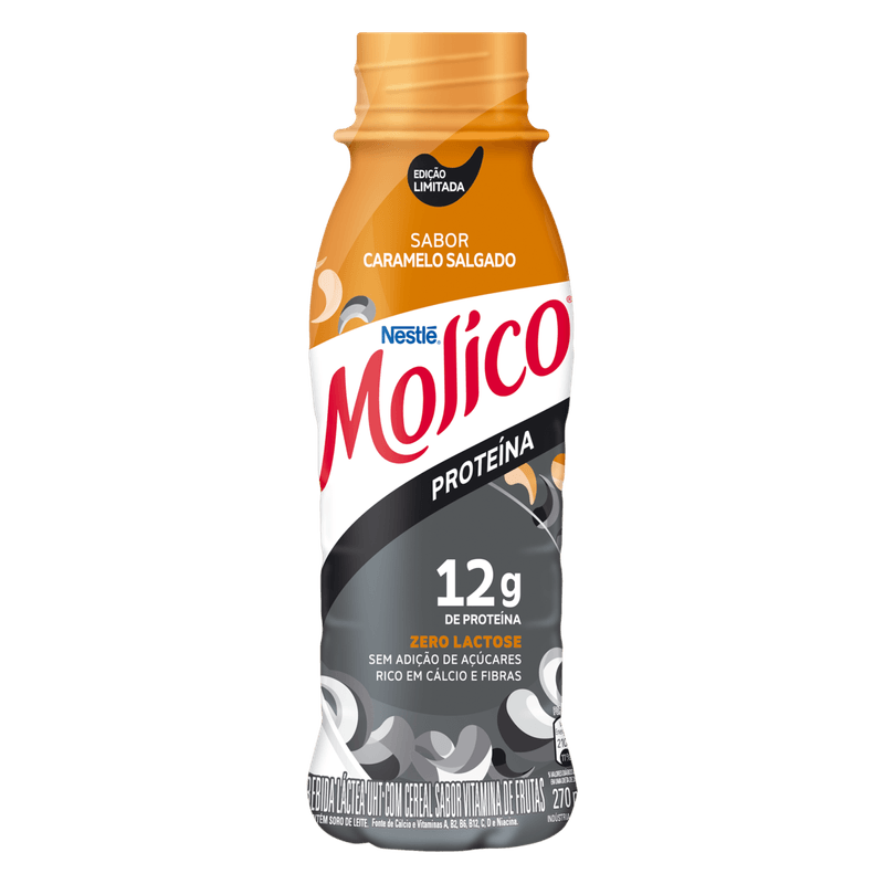 Bebida-Lactea-UHT-12g-Proteina-com-Cereal-Caramelo-Salgado-Zero-Lactose-sem-Adicao-de-Acucar-Molico-Proteina-Frasco-270ml-Edicao-Limitada