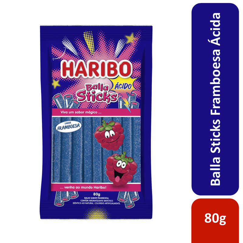 Bala-Sabor-Framboesa-Acida-Haribo-Pacote-80g