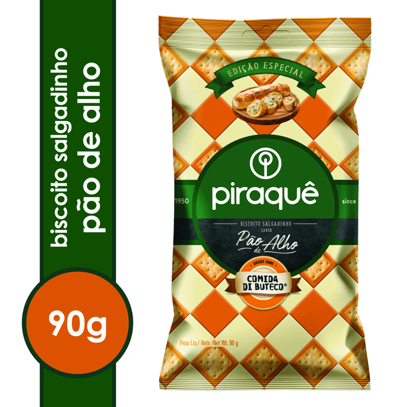 Biscoito-Salgadinho-Sabor-Pao-de-Alho-Piraque-Pacote-90g-Edicao-Especial
