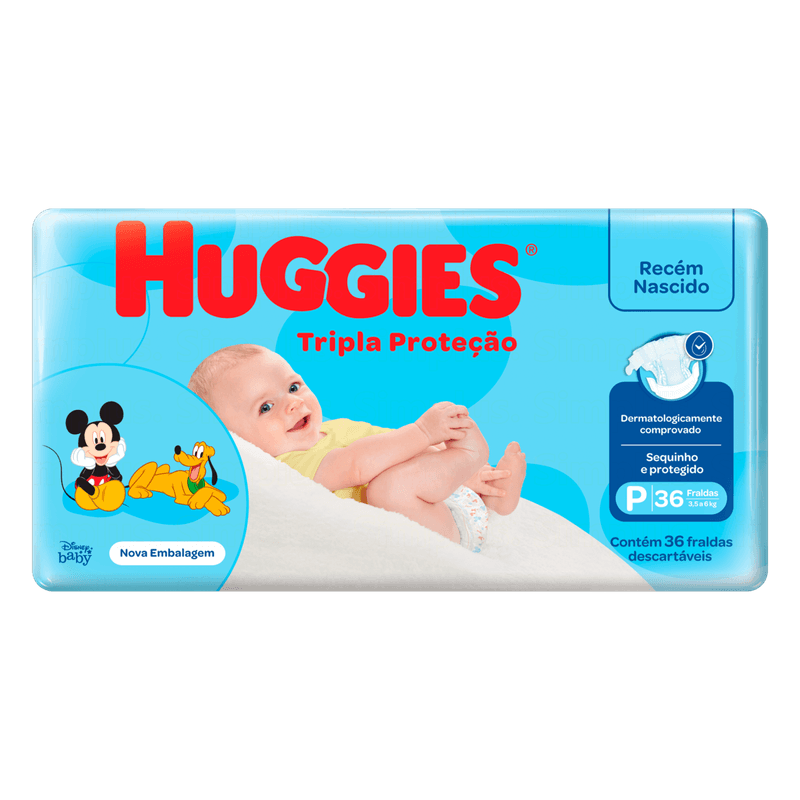 Fralda-Descartavel-Infantil-Tripla-Protecao-RecemNascido-P-Huggies-35-a-6kg-Pacote-36-Unidades