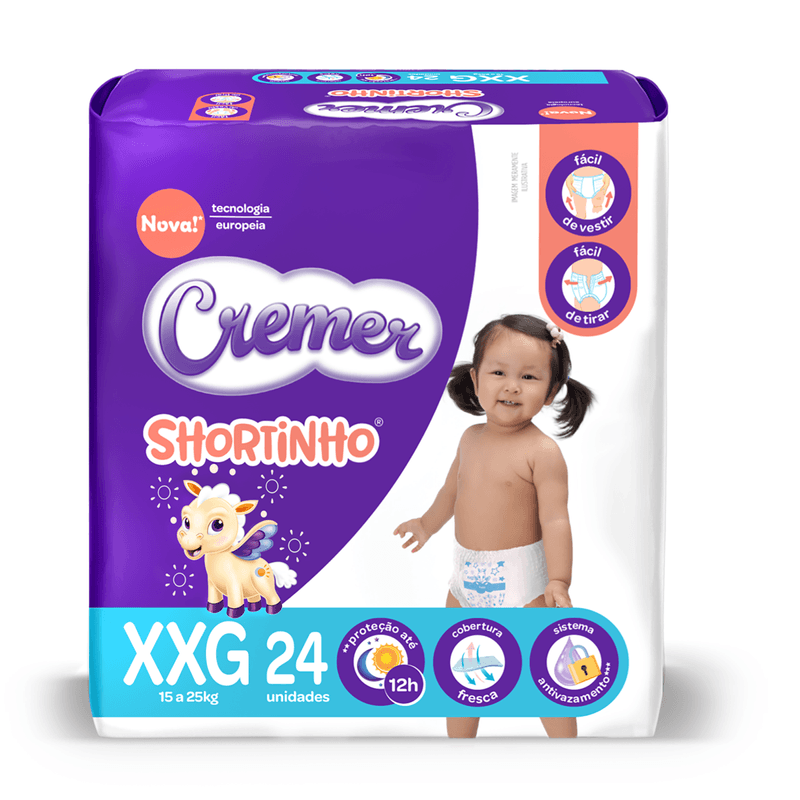 Fralda-Descartavel-Infantil-Shortinho-XXG-Cremer-15-a-25kg-Pacote-24-Unidades