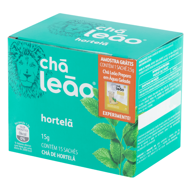 Cha-Hortela-Cha-Leao-Caixa-15g-15-Unidades-Gratis-1-Sache-25g