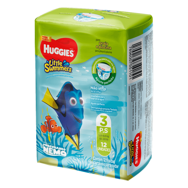 Fralda-Descartavel-Infantil-Praia---Piscina-P-Huggies-Little-55-a-95kg-Pacote-12-Unidades