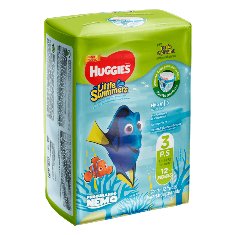 Fralda-Descartavel-Infantil-Praia---Piscina-P-Huggies-Little-55-a-95kg-Pacote-12-Unidades