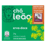 Cha-ErvaDoce-Cha-Leao-Caixa-24g-15-Unidades-Gratis-1-Sache-25g-